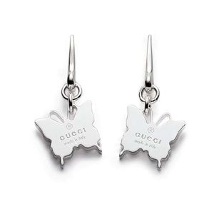 Gucci Silver Butterfly Earrings